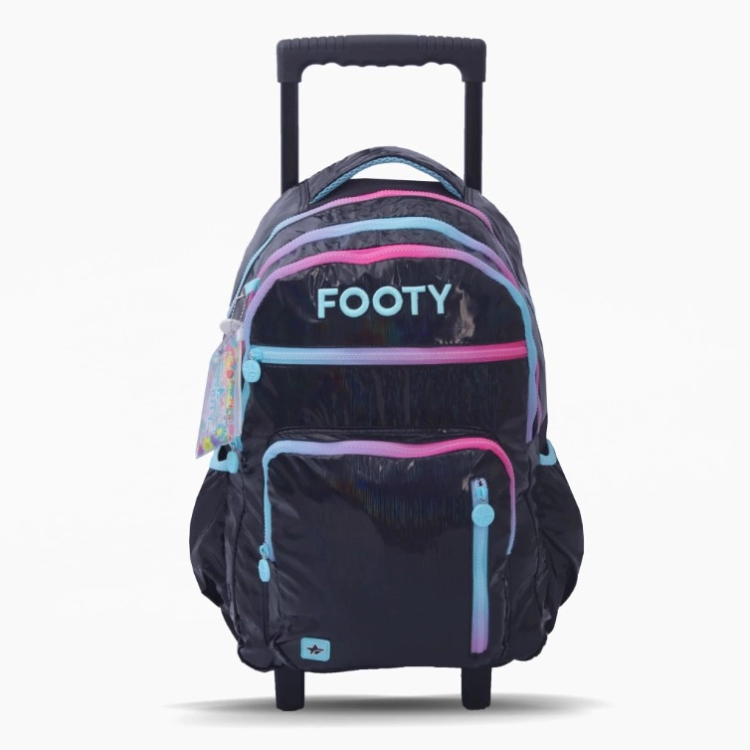 Mochila Escolar Footy 2026 Colorland Negra 18" con Carro Art.F26311